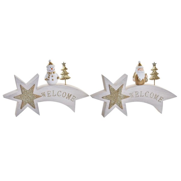 Διακόσμηση DKD Home Decor Αστέρι Ξύλο (19,5 x 3 x 12,5 cm) (x2)