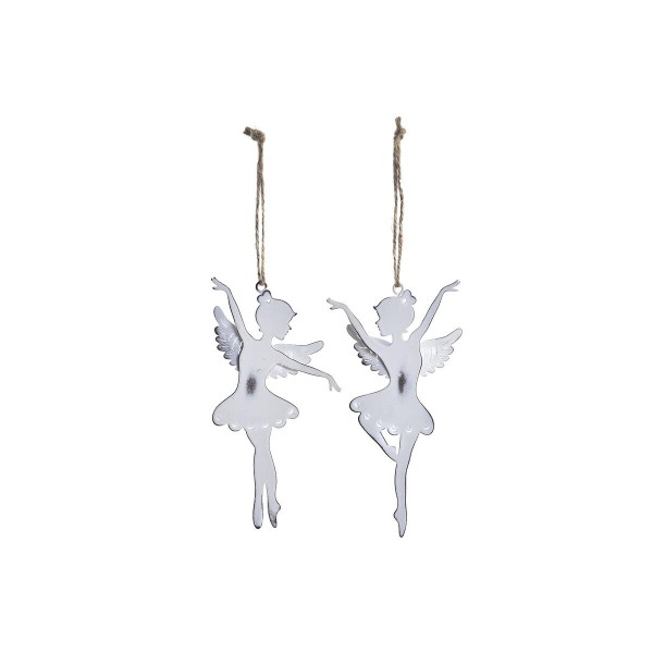 Χριστουγεννιάτικο Στολίδι DKD Home Decor Μέταλλο Άγγελος (7,5 x 2 x 23 cm) (x2)