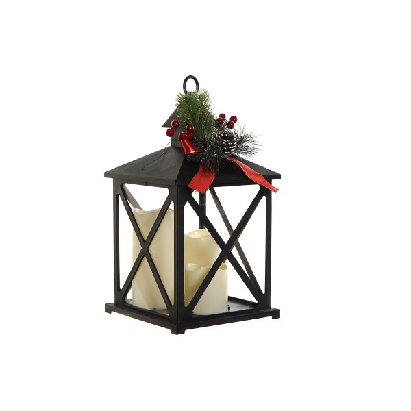 Φανάρι LED DKD Home Decor Μαύρο Κεριά PP (19 x 19 x 32 cm)