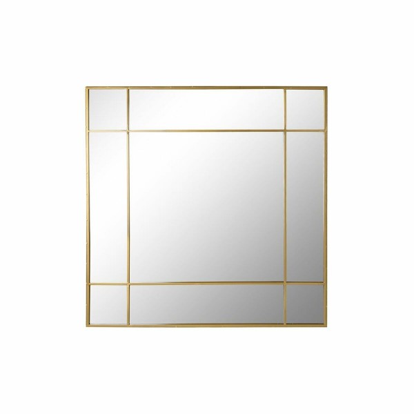 Τοίχο καθρέφτη DKD Home Decor Κρυστάλλινο Χρυσό Σίδερο (90 x 3 x 90 cm)