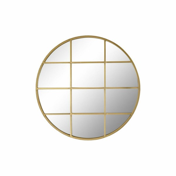 Τοίχο καθρέφτη DKD Home Decor Κρυστάλλινο Χρυσό Παράθυρα Σίδερο (60 x 2,5 x 60 cm)