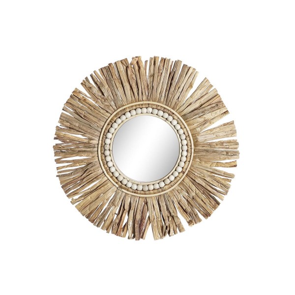 Τοίχο καθρέφτη DKD Home Decor Καθρέφτης Φυσικό ίνα (50 x 5 x 50 cm)