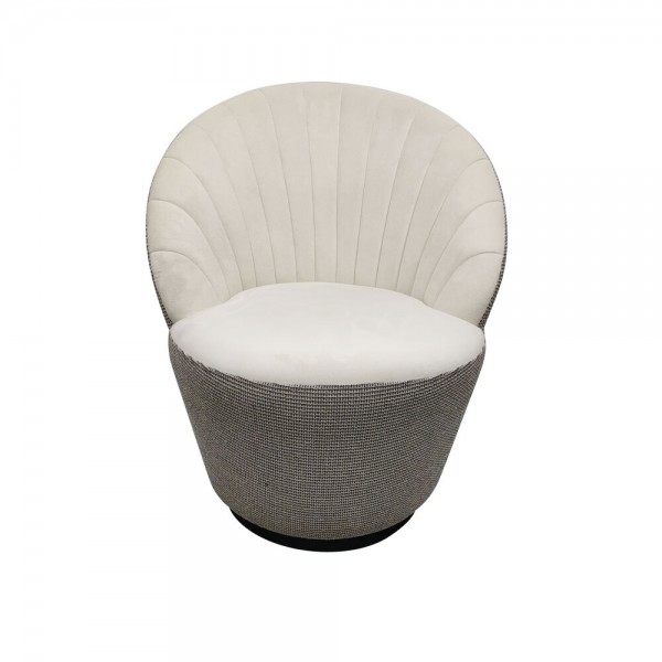 Κάθισμα DKD Home Decor Μαύρο Χρυσό πολυεστέρας Λευκό (69 x 66 x 85 cm)
