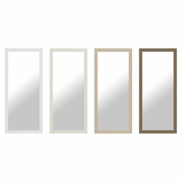 Τοίχο καθρέφτη DKD Home Decor Καθρέφτης Φυσικό Λευκό Σκούρο γκρίζο Ελεφαντόδοντο PS Παραδοσιακά 4 Μονάδες (70 x 2 x 158 cm)