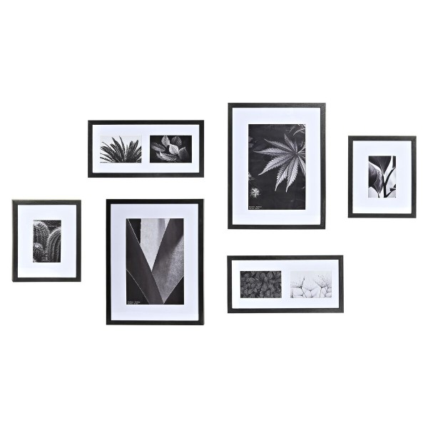 Κορνίζα DKD Home Decor Κρυστάλλινο Μαύρο Ξύλο MDF (32 x 3 x 42,5 cm) (33 x 2 x 45 cm) (6 Τεμάχια)
