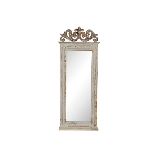 Τοίχο καθρέφτη DKD Home Decor Ξύλο Λευκό Παραδοσιακά (47 x 6.5 x 119 cm)