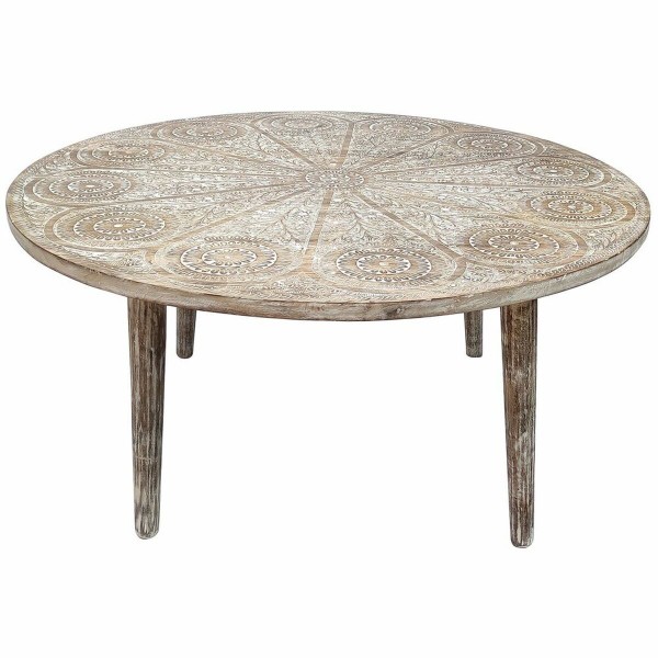 Βοηθητικό Τραπέζι DKD Home Decor Φυσικό Ξύλο από Μάνγκο Ινδός (90 x 90 x 45 cm)