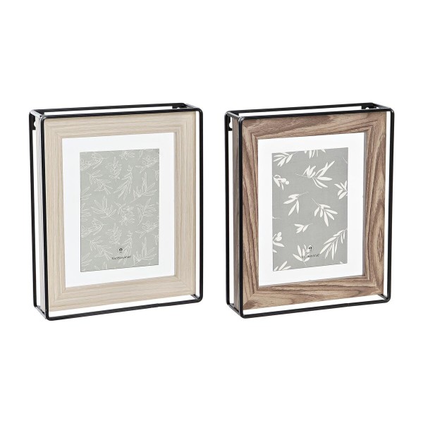 Κορνίζα DKD Home Decor Καφέ Μέταλλο Ξύλο MDF (20 x 5 x 25 cm) (x2)