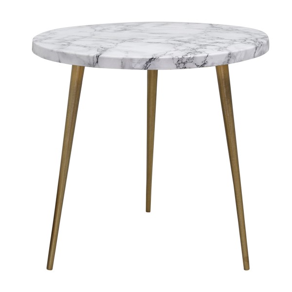 Βοηθητικό Τραπέζι DKD Home Decor Χρυσό Αλουμίνιο Λευκό (46 x 46 x 46 cm)