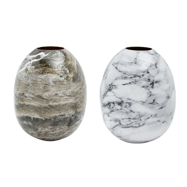 Βάζο DKD Home Decor Μέταλλο Καφέ Λευκό Μάρμαρο Σύγχρονη (13 x 13 x 16 cm) (x2)