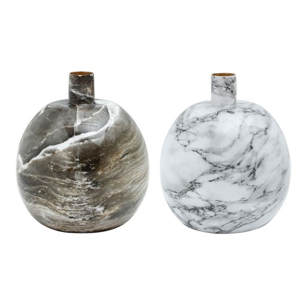 Βάζο DKD Home Decor Μέταλλο Καφέ Λευκό Μάρμαρο Σύγχρονη (13 x 13 x 15 cm) (x2)