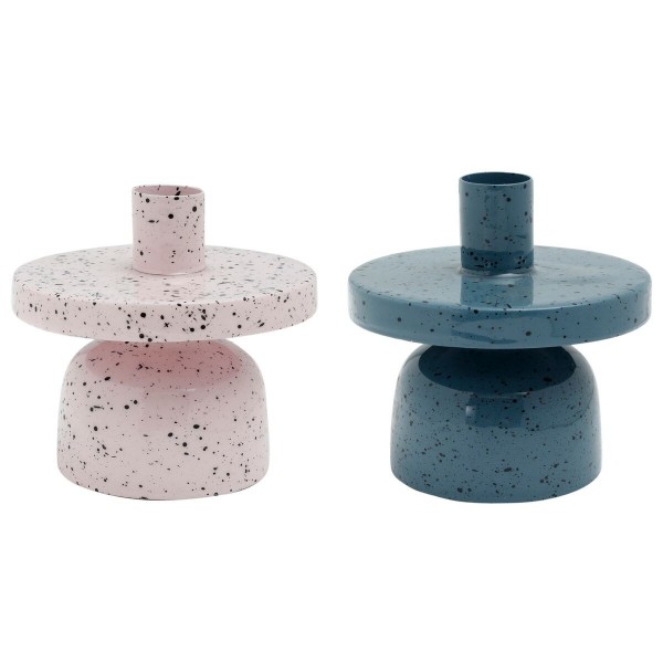 Κηροπήγιο DKD Home Decor Μέταλλο Terrazzo (10 x 10 x 11 cm) (x2)