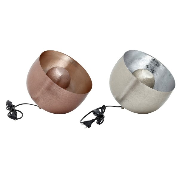 Επιτραπέζιο Φωτιστικό DKD Home Decor Ασημί Χρυσό Αλουμίνιο (28 x 28 x 24 cm) (x2)