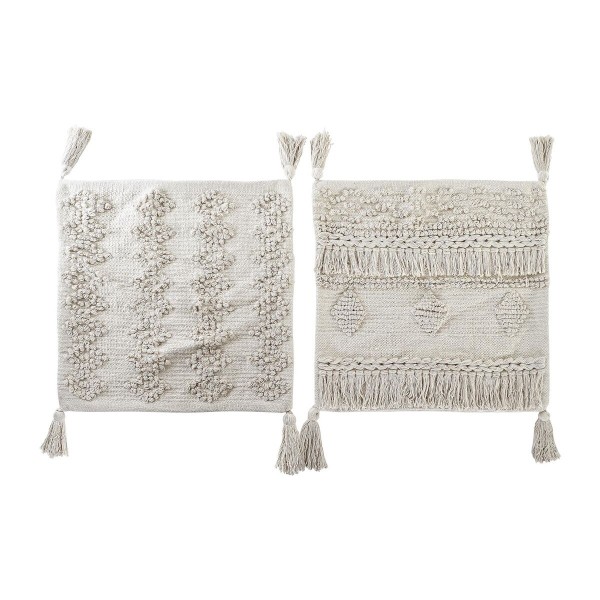 Κάλυψη μαξιλαριού DKD Home Decor Μπεζ Κρόσσια Boho (60 x 3 x 60 cm) (x2)