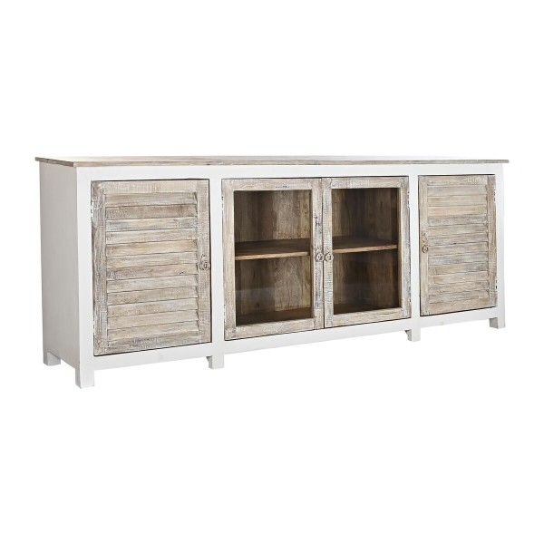 Σκευοθήκη DKD Home Decor Φυσικό Λευκό Ανοιχτό καφέ Ξύλο από Μάνγκο (210 x 40 x 82 cm)