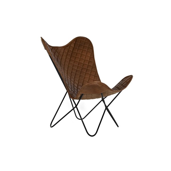 Καρέκλα DKD Home Decor Μέταλλο Καφέ Δέρμα Vintage (76 x 75 x 91 cm)