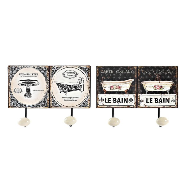 Κρεμάστρα τοίχου DKD Home Decor Μέταλλο Παραδοσιακά Μπάνια (24 x 6 x 12 cm) (x2)