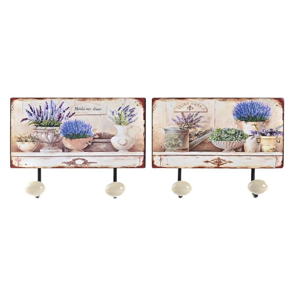Κρεμάστρα τοίχου DKD Home Decor Μέταλλο Shabby Chic (23 x 6 x 12 cm) (x2)