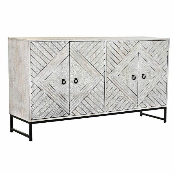Σκευοθήκη DKD Home Decor Μέταλλο Λευκό Ξύλο από Μάνγκο (155 x 40 x 85 cm)