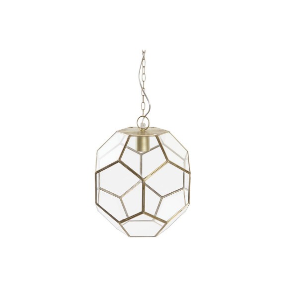 Φωτιστικό Οροφής DKD Home Decor Κρυστάλλινο Χρυσό Διαφανές Ορείχαλκος 50 W (28 x 28 x 31 cm)