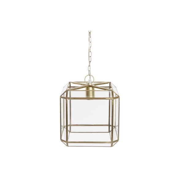 Φωτιστικό Οροφής DKD Home Decor Κρυστάλλινο Χρυσό Διαφανές Ορείχαλκος 50 W (25 x 25 x 25	 cm)