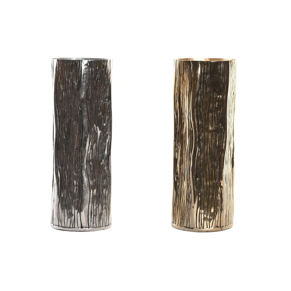 Βάζο DKD Home Decor Ασημί Χρυσό Αλουμίνιο Σύγχρονη (11 x 11 x 30 cm) (x2)