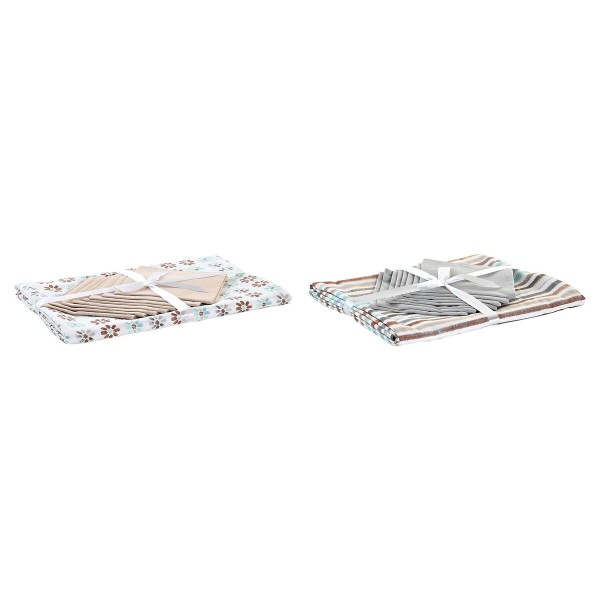 Τραπεζομάντιλο και πετσέτες DKD Home Decor 9 Τεμάχια x2 150 x 250 x 0,5 cm Γκρι Sky μπλε