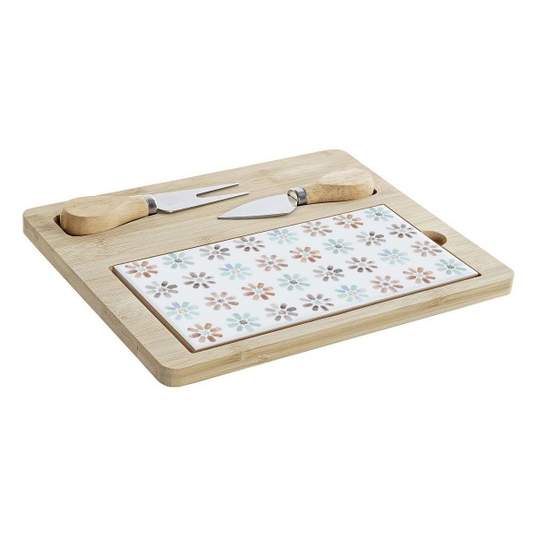 Δίσκος για σνακ DKD Home Decor 24,5 x 20 x 1,2 cm Πολύχρωμο Πήλινα