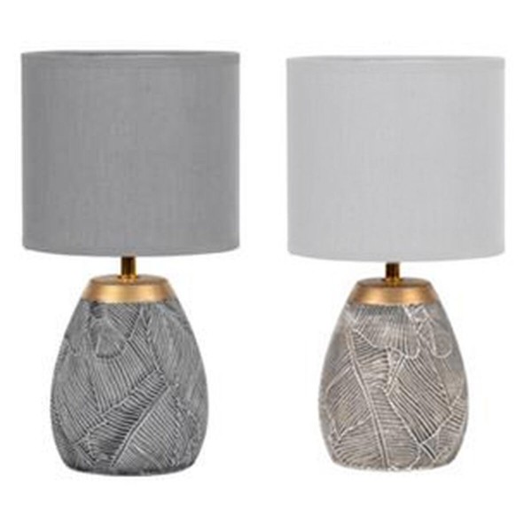 Επιτραπέζιο Φωτιστικό DKD Home Decor Κεραμικά Γκρι Ύφασμα πολυεστέρας Λευκό Πήλινα 220 V 50 W Σύγχρονη (x2) (18 x 18 x 35 cm)