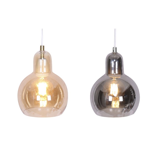 Φωτιστικό Οροφής DKD Home Decor Κρυστάλλινο Γκρι Κεχριμπάρι (18 x 18 x 25 cm) (x2)