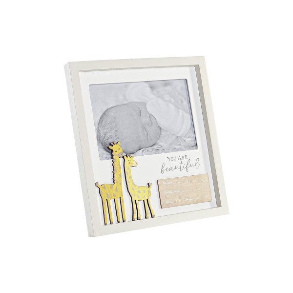 Κορνίζα DKD Home Decor Λευκό Καμηλοπάρδαλη Κρυστάλλινο MDF (19 x 2 x 20 cm)