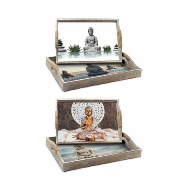 Σετ Δίσκων DKD Home Decor 40 x 30 x 6 cm Ξύλο MDF (x2)