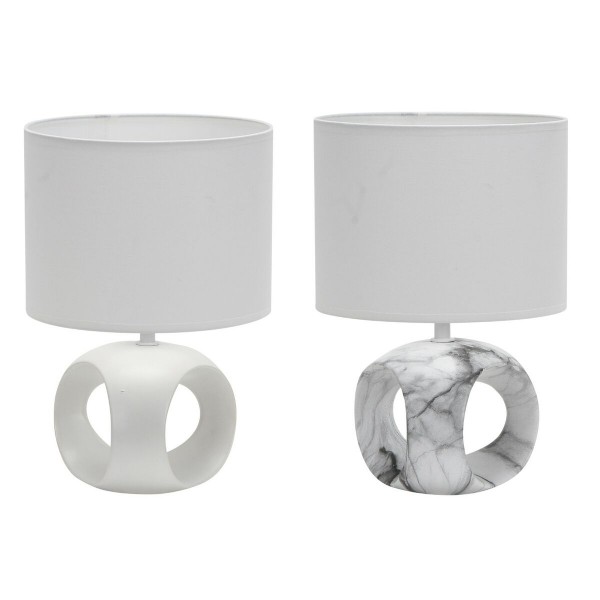 Επιτραπέζιο Φωτιστικό DKD Home Decor Κεραμικά Γκρι πολυεστέρας Λευκό (x2) (20 x 20 x 30 cm)