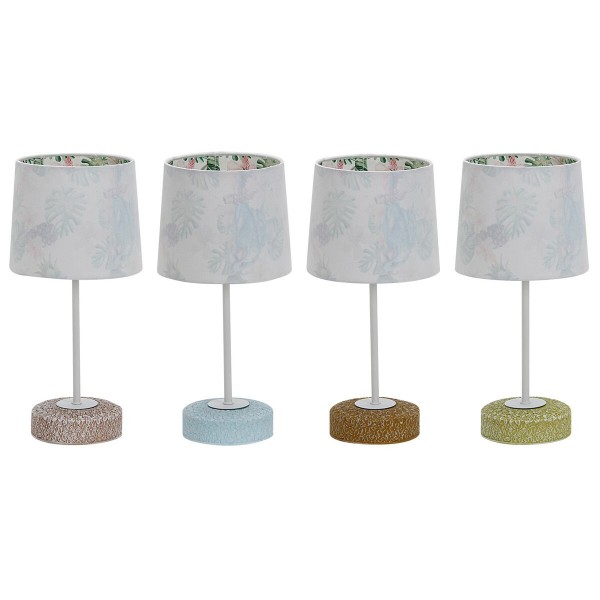 Επιτραπέζιο Φωτιστικό DKD Home Decor 25W Κεραμικά πολυεστέρας Πολύχρωμο 220 V Τροπικό (16 x 16 x 33 cm) (4 Μονάδες)