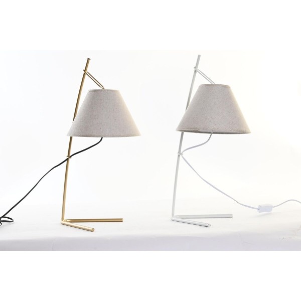 Επιτραπέζιο Φωτιστικό DKD Home Decor Χρυσό Μέταλλο λινό Λευκό 50 W Σύγχρονη (25 x 31 x 57 cm) (x2)