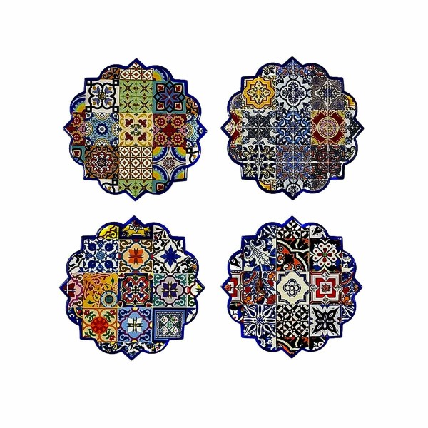 Σουβέρ DKD Home Decor 10,8 x 10,8 x 0,7 cm (4 Τεμάχια)