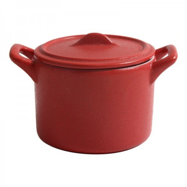 Κατσαρόλα με Καπάκι Stoneware Πορσελάνη Κόκκινο (13 x 9 x 7 cm)