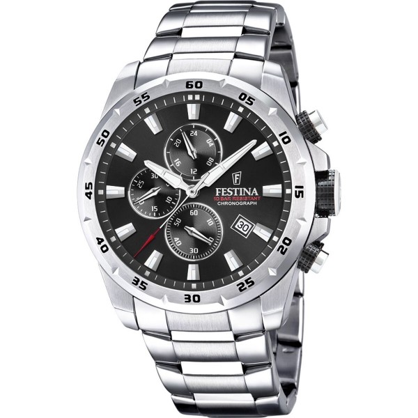 Ανδρικά Ρολόγια Festina F20463/4 Μαύρο Ασημί