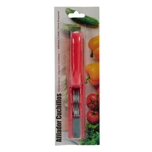 Sharpener μαχαιριών Κόκκινο Ανοξείδωτο ατσάλι Πέτρα Πλαστική ύλη (2,5 x 4 x 19 cm) (4 x 25 x 10,5 cm)
