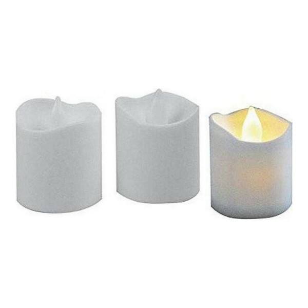 Κερί LED Λευκό Πλαστική ύλη (3 Τεμάχια)