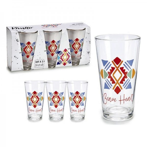 Σετ ποτηριών Vivalto 31 cl Διαφανές Γυαλί Κρυστάλλινο (310 ml) (3 Τεμάχια)