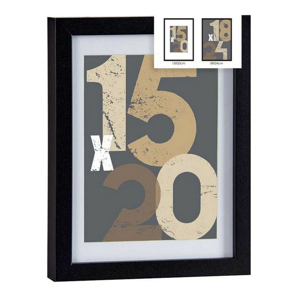 Κάδρα φωτογραφιών τοίχου Μαύρο MDF (20,5 x 2,5 x 26,5 cm) (1 uds)