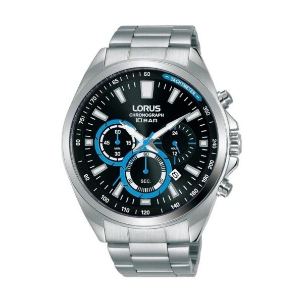 Ανδρικά Ρολόγια Lorus SPORTS Μαύρο Ασημί (Ø 44 mm)
