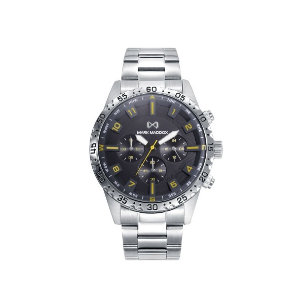 Ανδρικά Ρολόγια Mark Maddox HM0135-54 Μαύρο Ασημί (Ø 44 mm)