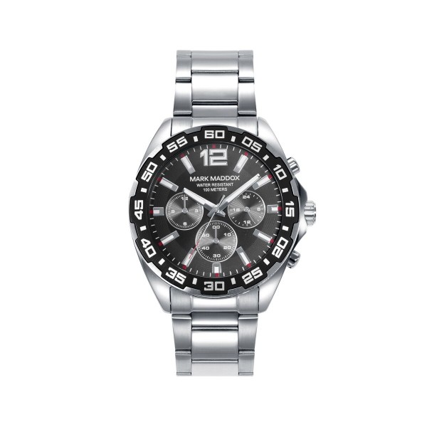 Ανδρικά Ρολόγια Mark Maddox HM0145-55 Μαύρο Ασημί (Ø 44 mm)
