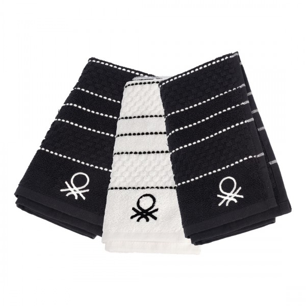 Πανί κουζίνας Benetton 100% βαμβάκι (3 pcs) Πανί κουζίνας Benetton 100% βαμβάκι (3 pcs)
