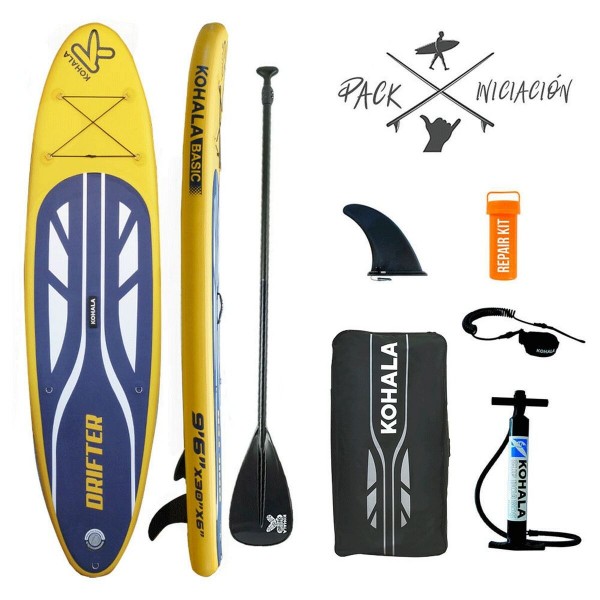 Φουσκωτή Κυματοσανίδα Paddle Surf με Αξεσουάρ Kohala Drifter Κίτρινο (290 x 75 x 15 cm)