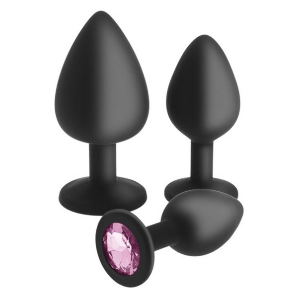 Πρωκτικό Plug S Pleasures Crystal Μαύρο (3 pcs)