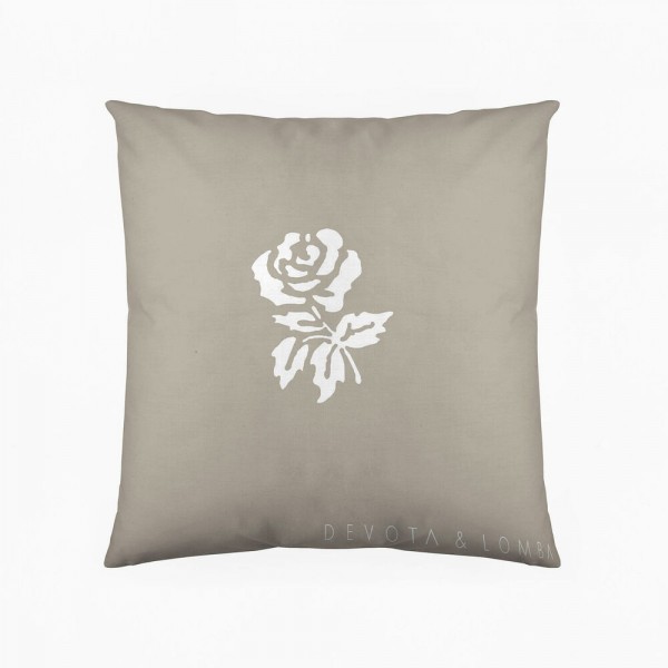 Κάλυψη μαξιλαριού Roses Devota & Lomba Roses Lino Κλείσιμο με φερμουάρ Γκρι (Ανακαινισμenα A+)