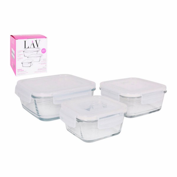 Σετ με 3 Κυτία Γεύματος LAV Κρυστάλλινο (3 pcs)